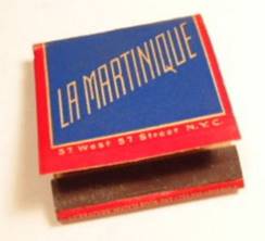 La Martinque matchbook